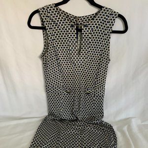 Tory Burch Silk Sleeveless Navy and White Dress
